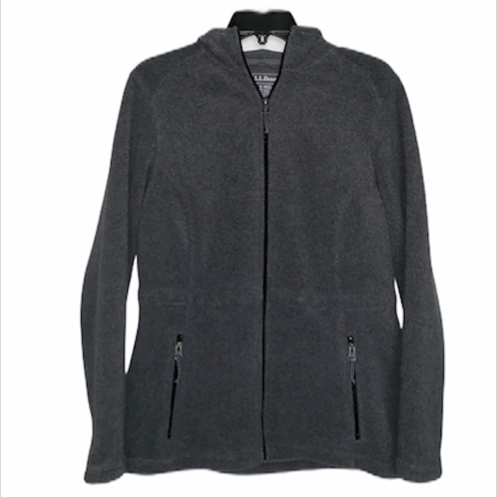 L.L. Bean grey zippered hooded fleece jacket